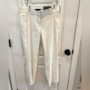 Ann Taylor white straight fit linen pants. 6p NWT.